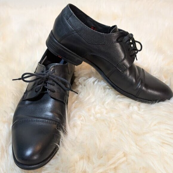 LLOYD Black Leather Derby Shoes Women Size 7 - Picture 1 of 10